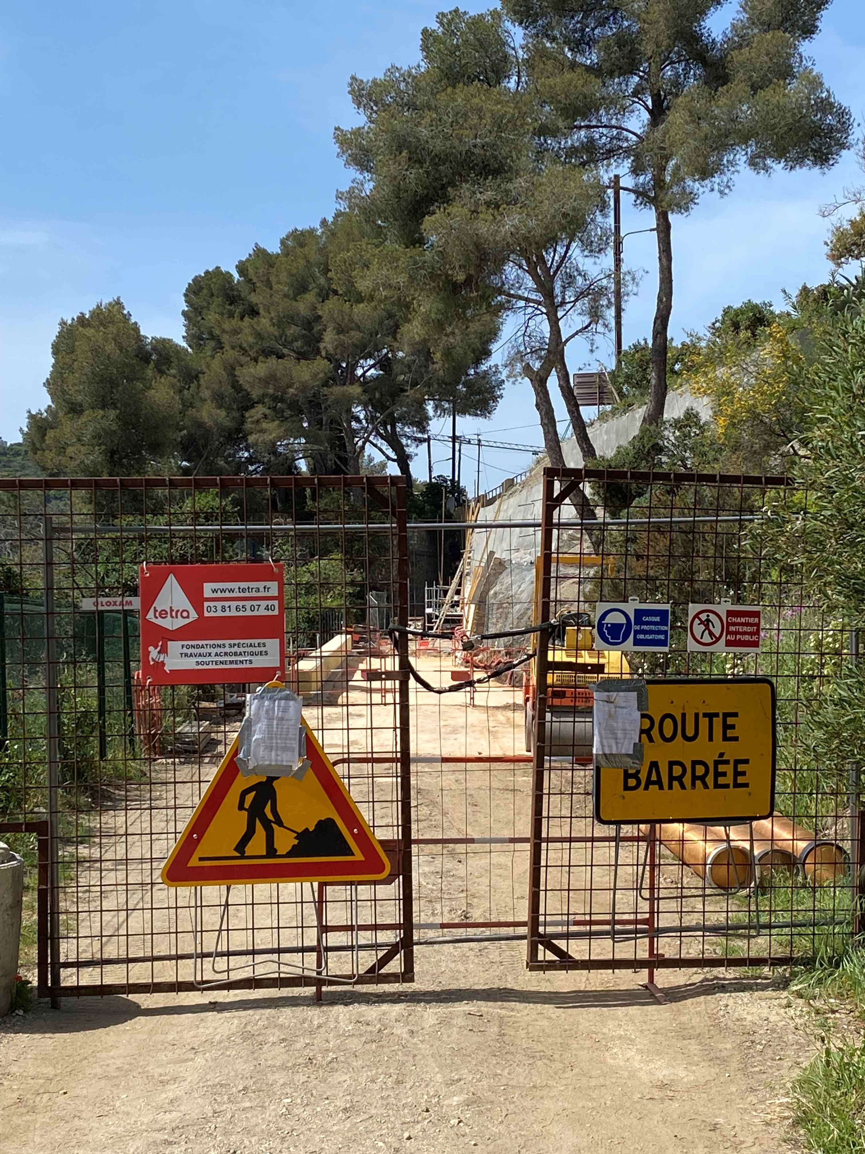 Fermeture de la voie 